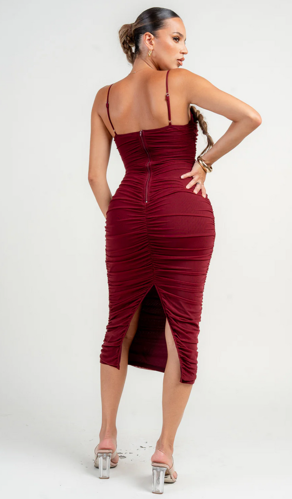 Luxe Gold Metal Sweetheart Midi Dress 78014