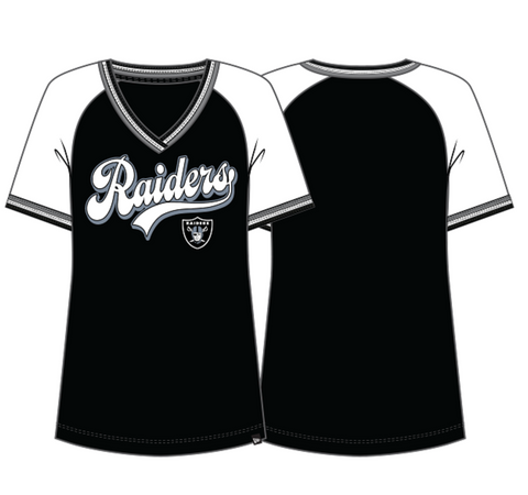 LV Raiders Glitter Script V-Neck Top