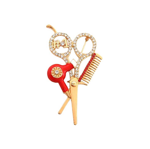 Beautician Themed CHarm Brooch