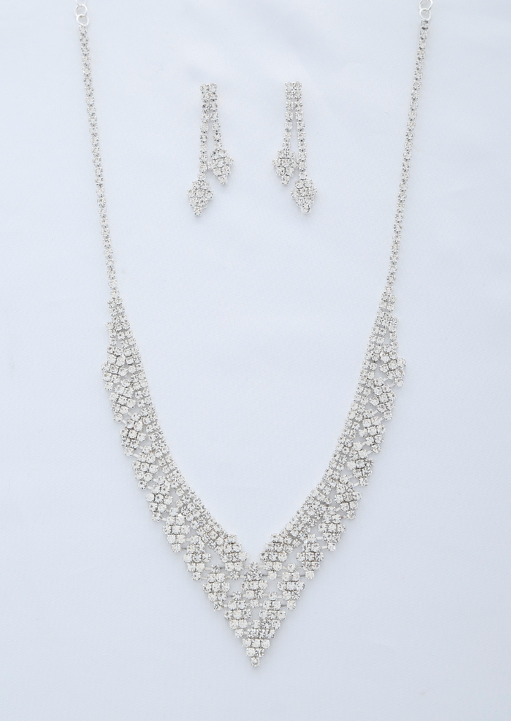 V Fringe 2PC Rhinestone Jewelry Set