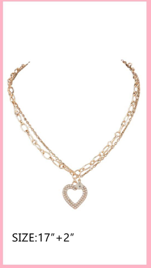 Heart Pendant Layered Necklace