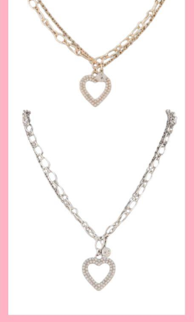 Heart Pendant Layered Necklace