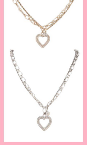Heart Pendant Layered Necklace