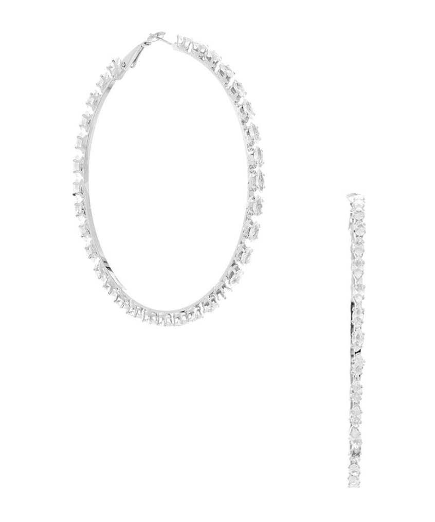 Crystal Marquise Hoop Earrings