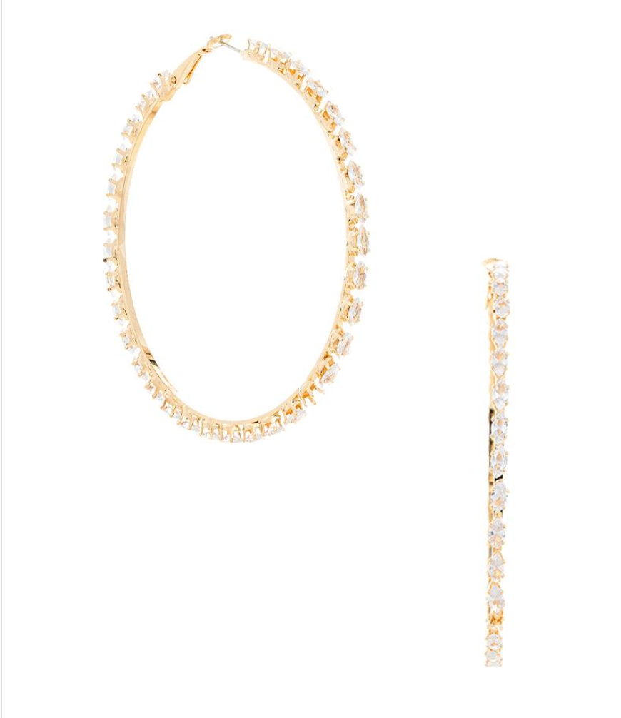 Crystal Marquise Hoop Earrings