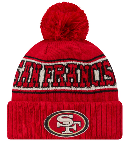 SF 49ers Scarlet  Retro Pom Knit Beanie
