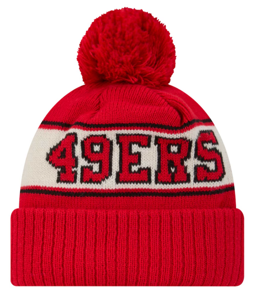 SF 49ers Scarlet  Retro Pom Knit Beanie