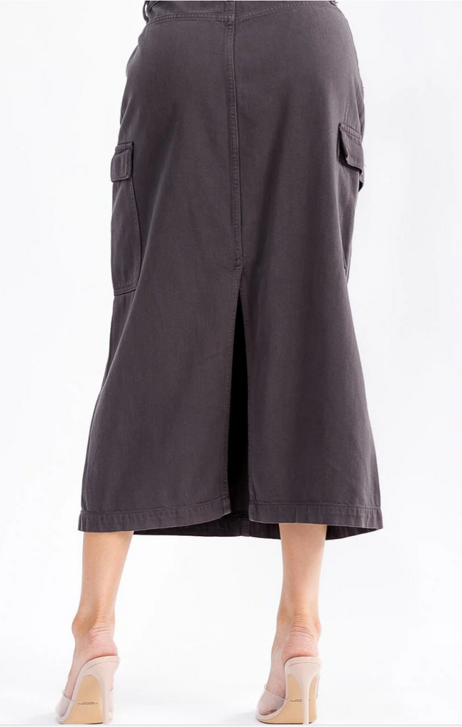 Denim Maxi Cargo Skirt 7521