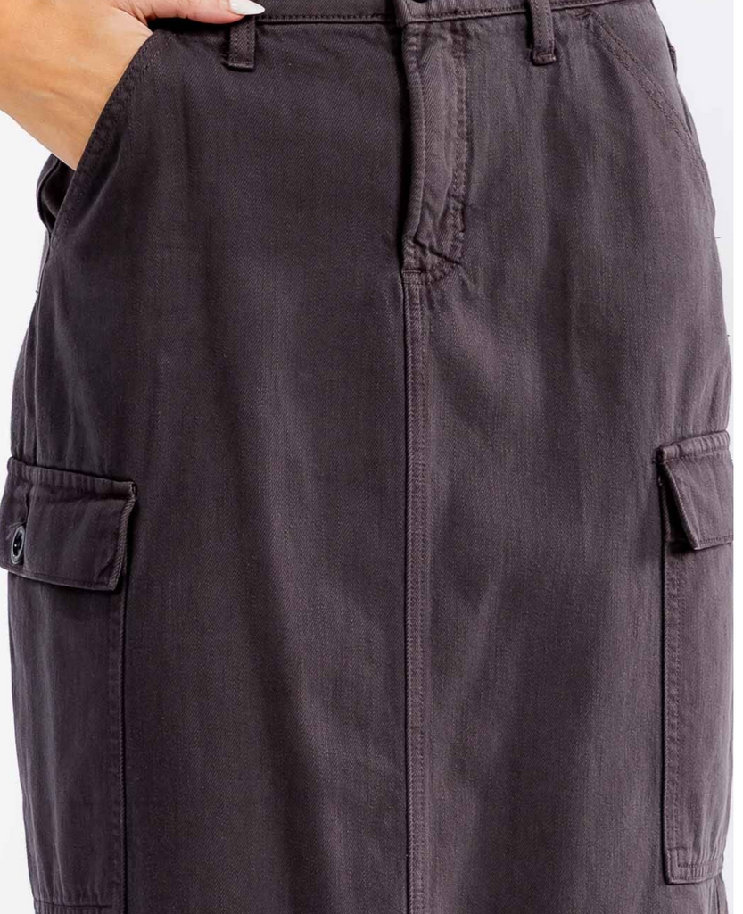 Denim Maxi Cargo Skirt 7521