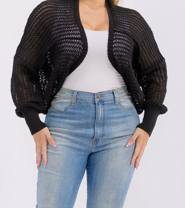 Open Front Knit Cardigan Plus 15068