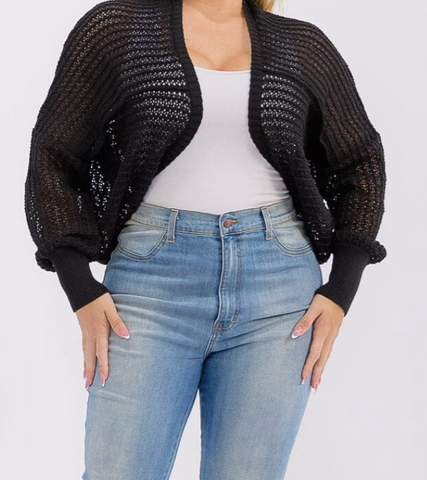 Open Front Knit Cardigan Plus 15068