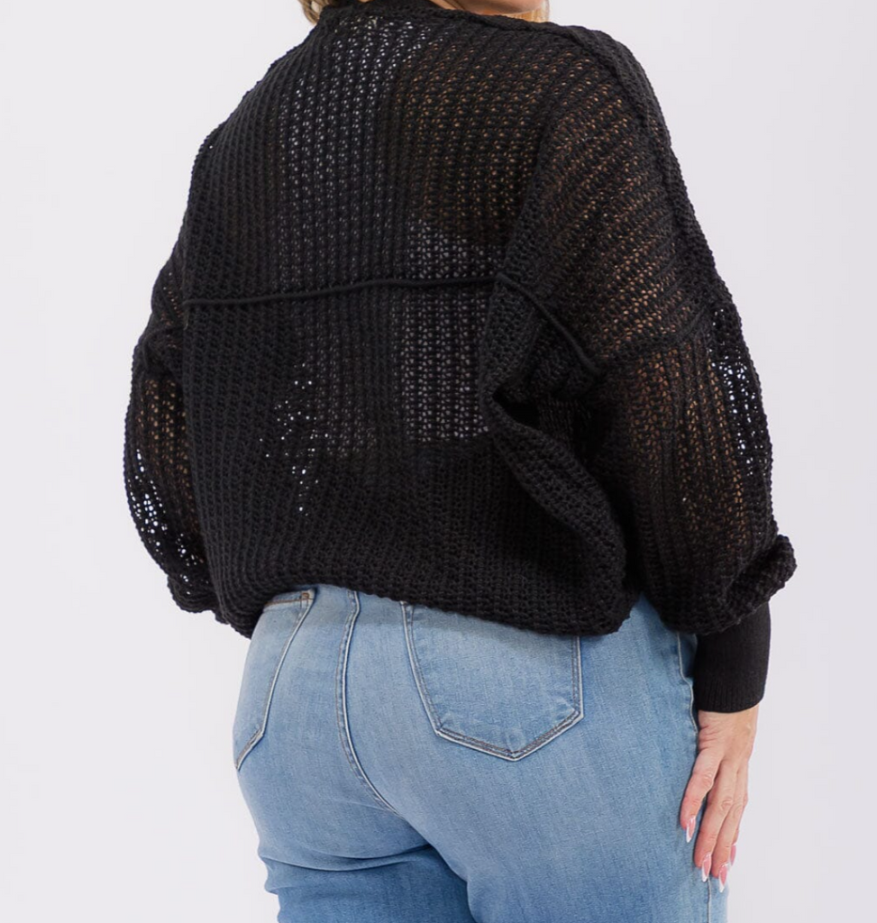 Open Front Knit Cardigan Plus 15068