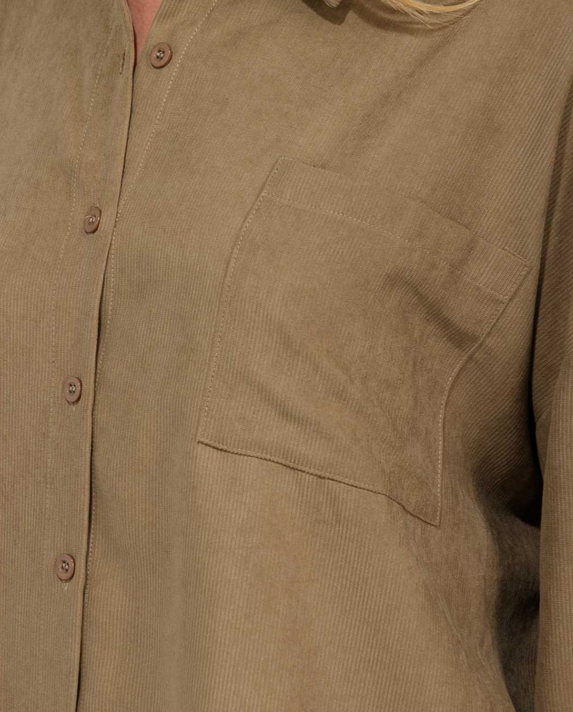 High Low Oversized Corduroy Top 193