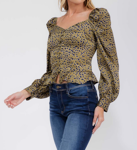 Ruffle Peplum Blouse 121