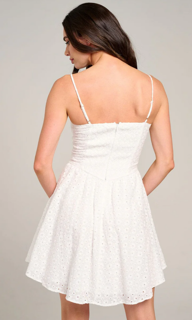 Smock Eyelet Mini Dress 10209