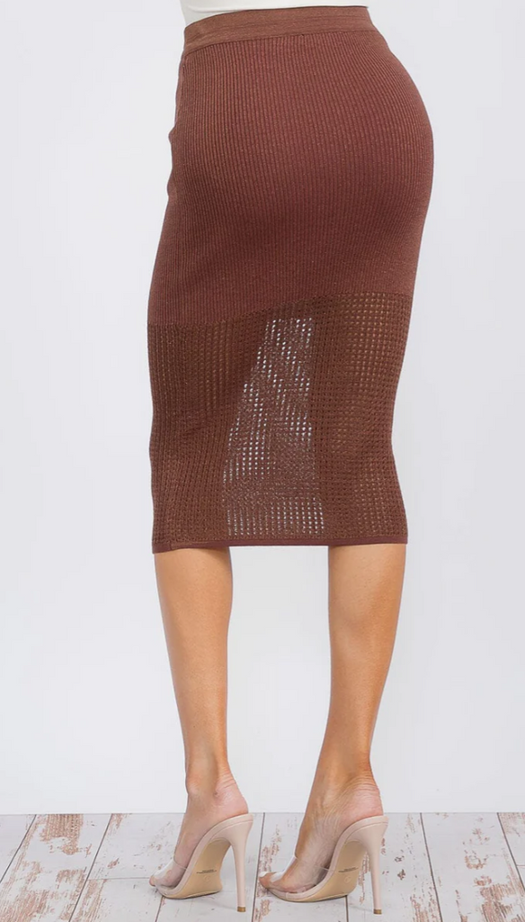 Shimmer Knit Midi Skirt 4061
