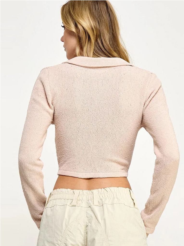 V-Neck Knit Cropped Top 7311