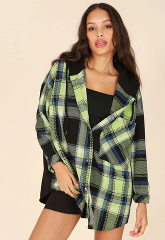 Plaid Oversized Jacket 27251