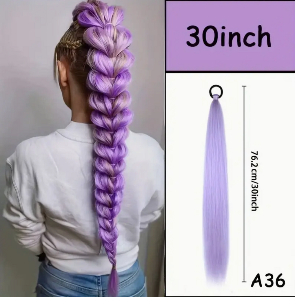Purple Synthetic Ponytail Extension