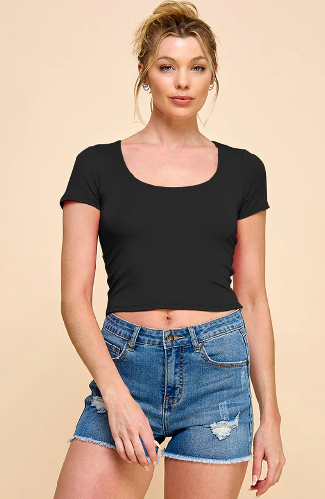 Scoop Neck Double Layer Top 52929