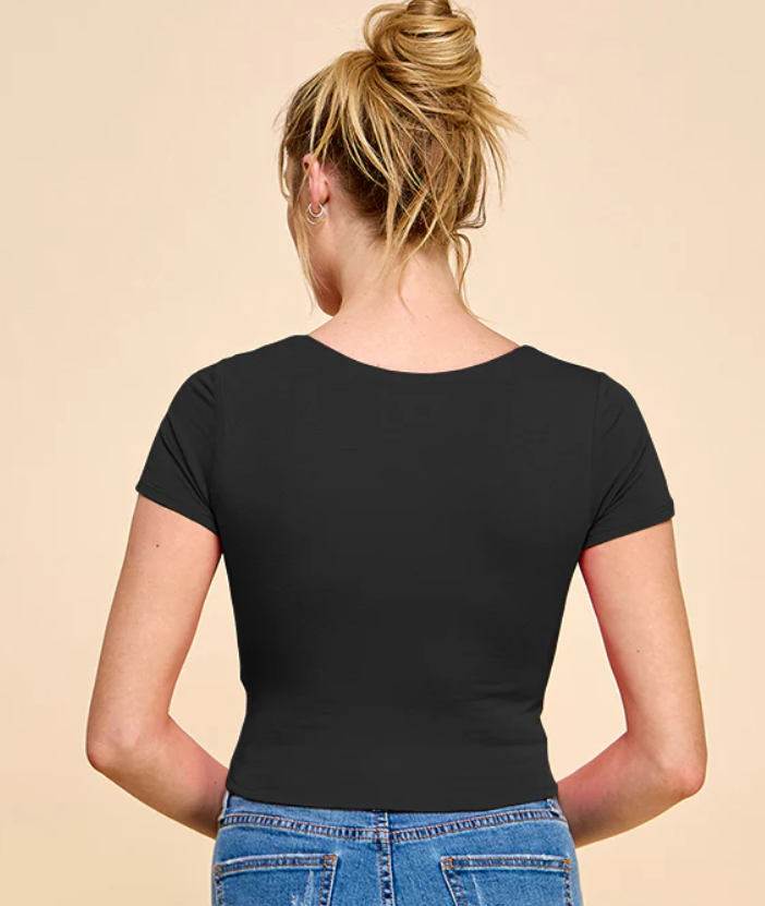 Scoop Neck Double Layer Top 52929