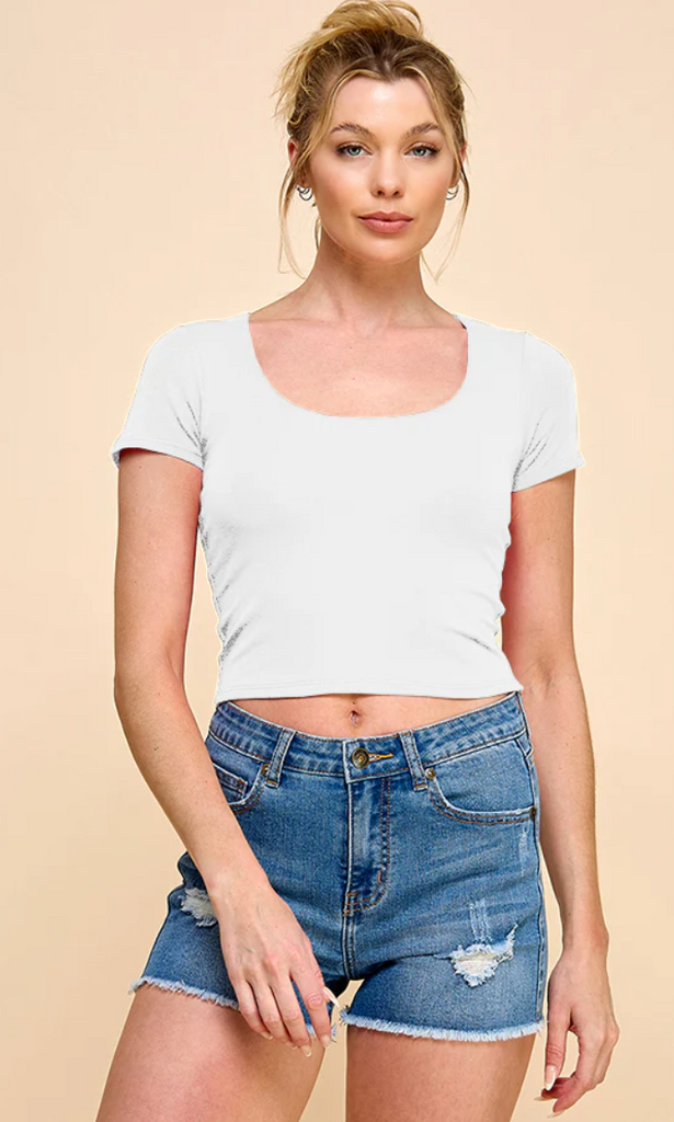 Scoop Neck Double Layer Top 52929