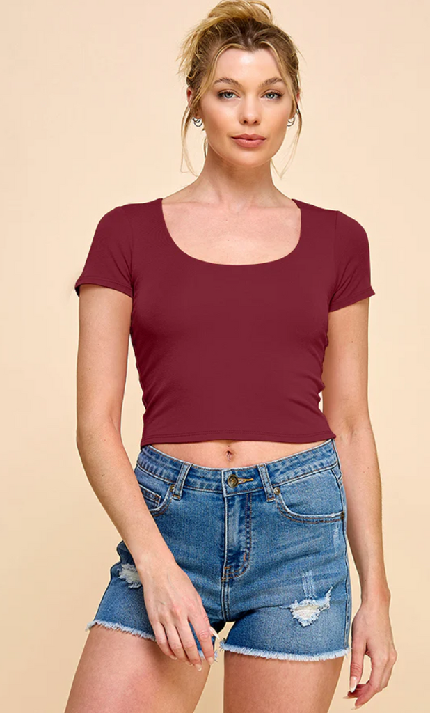Scoop Neck Double Layer Top 52929