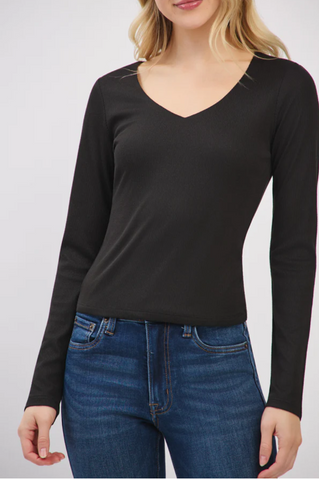 Double Layer V-Neck Long Sleeve 56763
