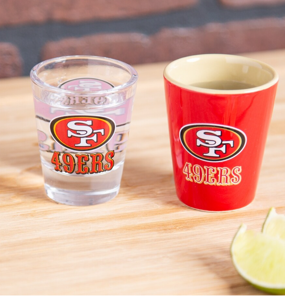 SF 49ers Ceramic Shot Glasses 4 Pieces
