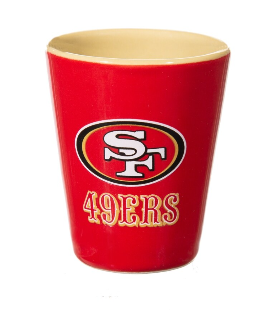 SF 49ers Ceramic Shot Glasses 4 Pieces