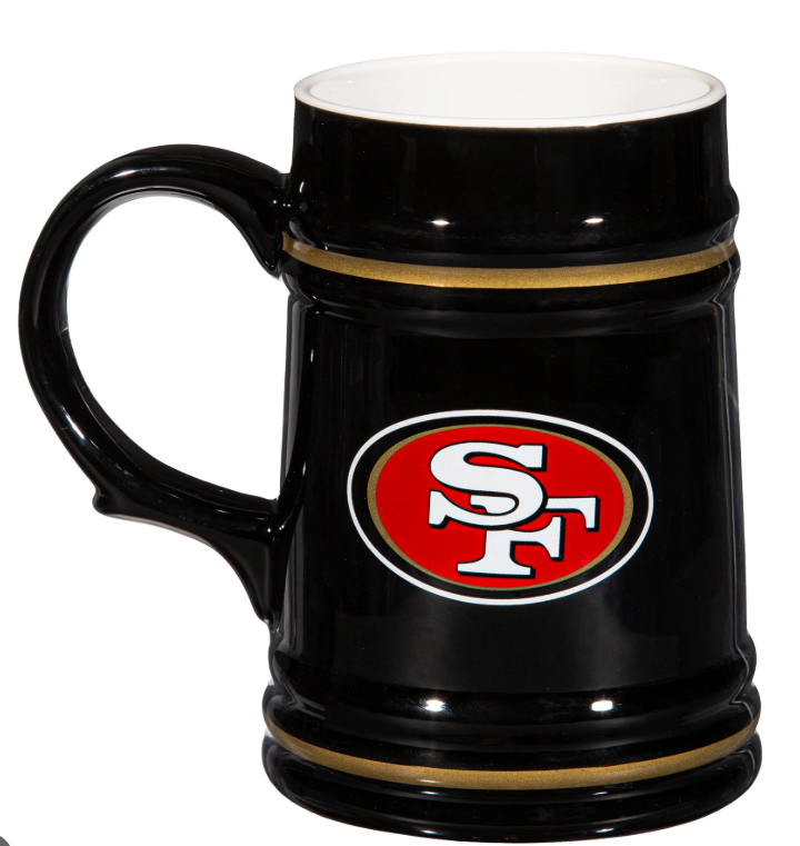 SF 49ers Ceramic Stein Cup 24oz