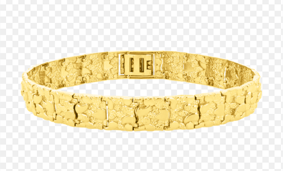 Gold plated Nugget Design Bracelet 8"
