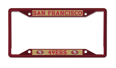 SF 49ers Chrome Color License Plate Frame