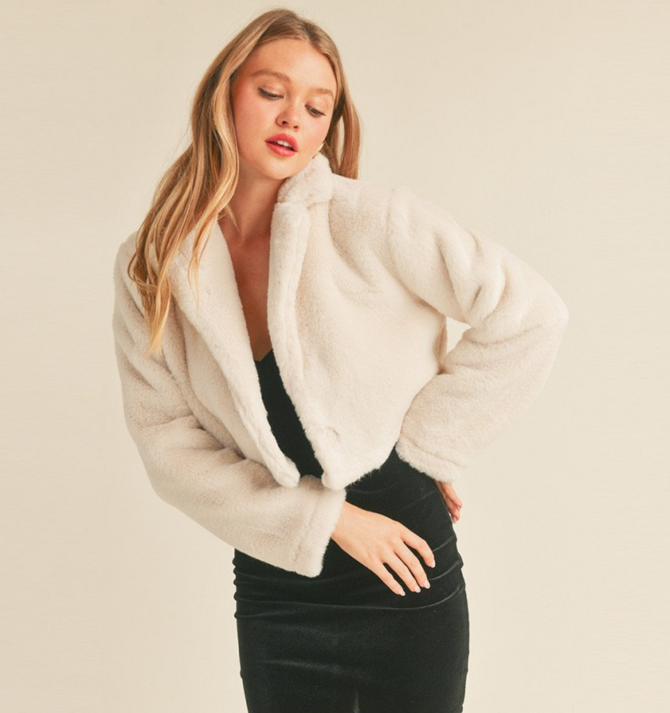 Faux Fur Cropped Coat 73650