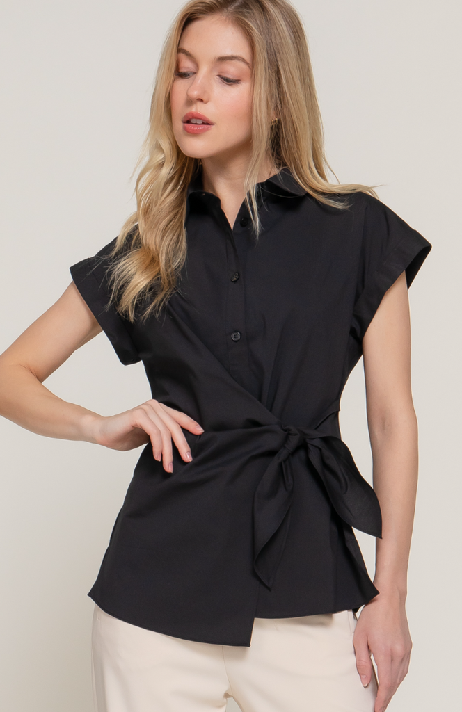 Button Down Dolman Sleeve Top 14254