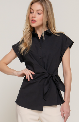 Button Down Dolman Sleeve Top 14254