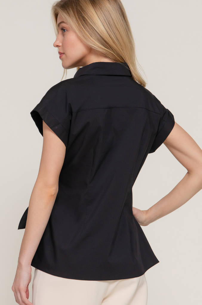 Button Down Dolman Sleeve Top 14254