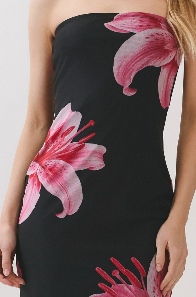 Low Tube Top Print Dress 56925