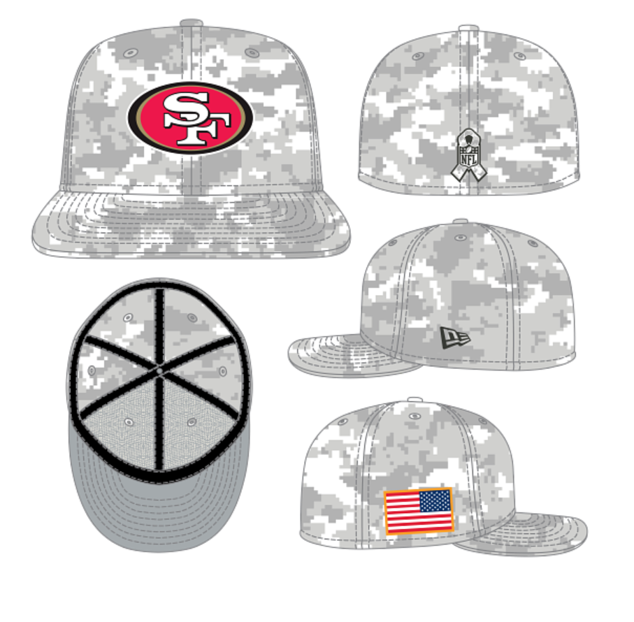 SF 49ers Salute To Service '25 59FIFTY Fitted Hat