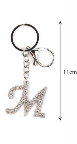 Rhinestone Initial Keychain