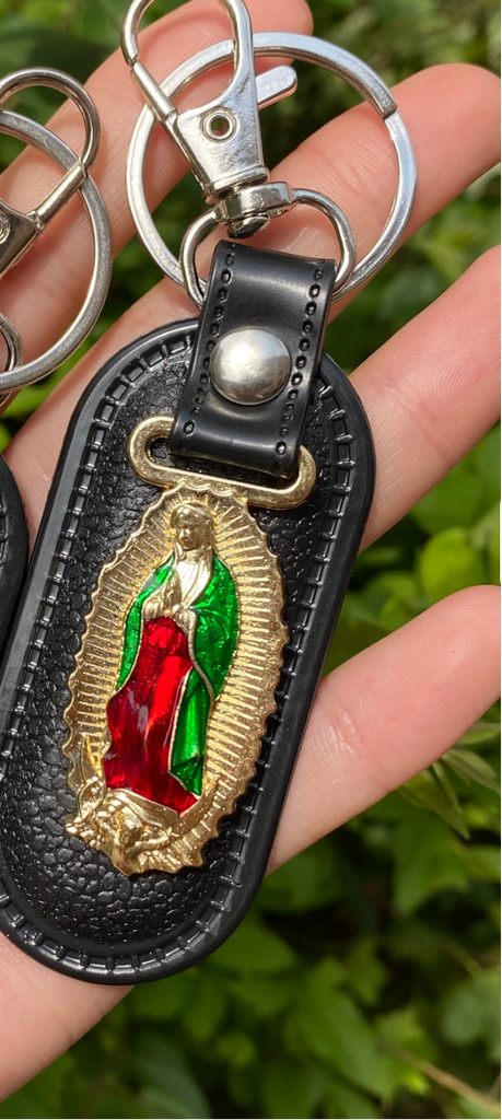 Leather Like Our Lady Of Guadalupe Keychain