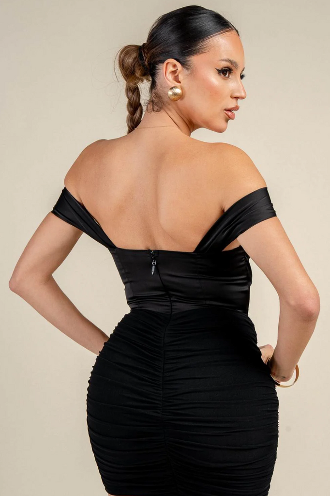 Off Shoulder Corset Mini Dress 79529