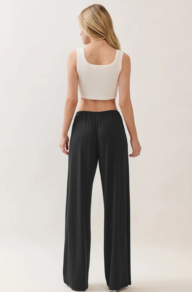Wide Leg Drawstring Elastic Pants 56109