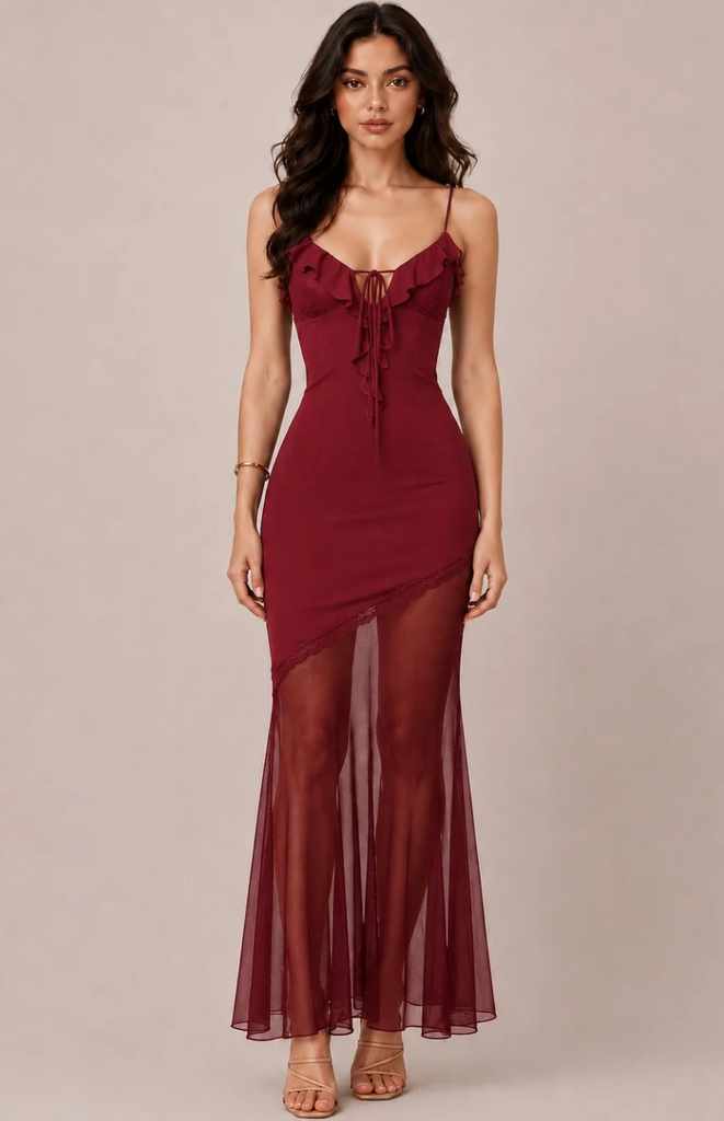 Asymmetrical Tiered Maxi Dress 57848