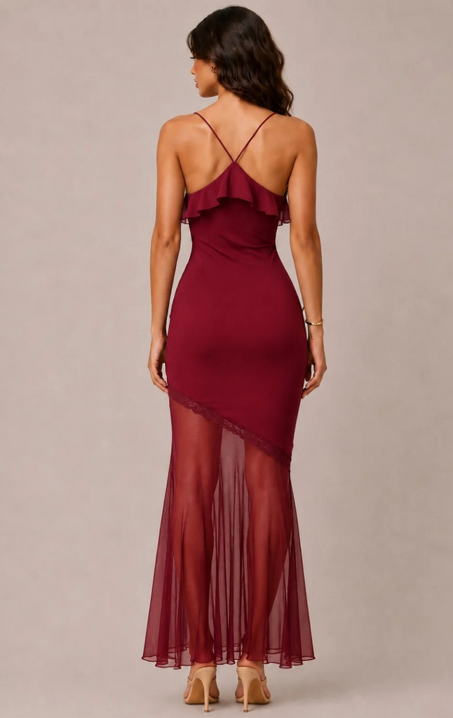 Asymmetrical Tiered Maxi Dress 57848