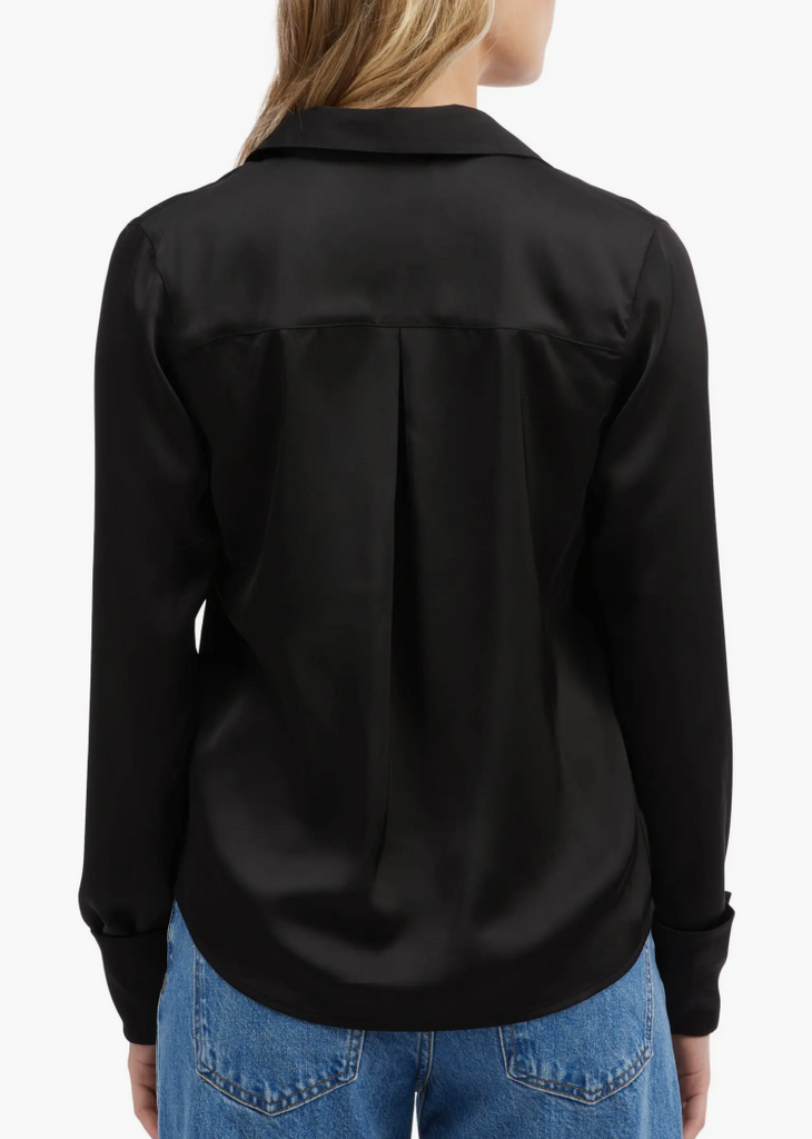 Satin Button Down Long Sleeve 74775
