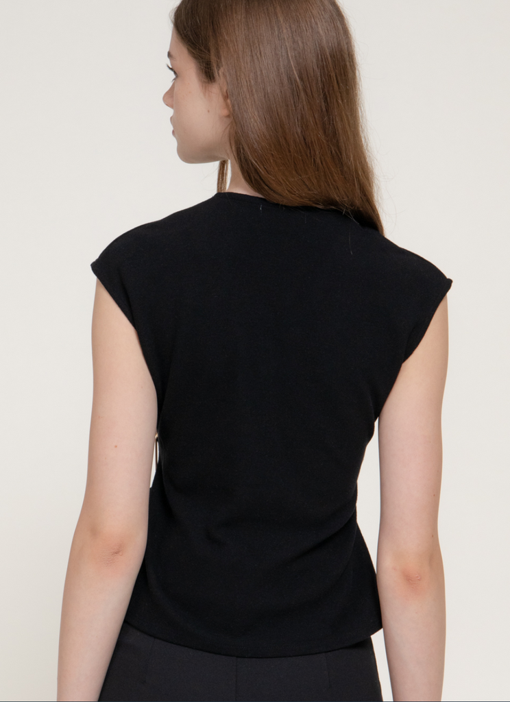 Surplice Knit Top w/ Metal Clasp 15524