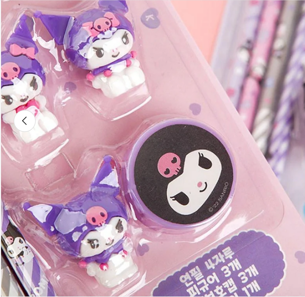 Kuromi Figure Pencil & Pencil Cap Set
