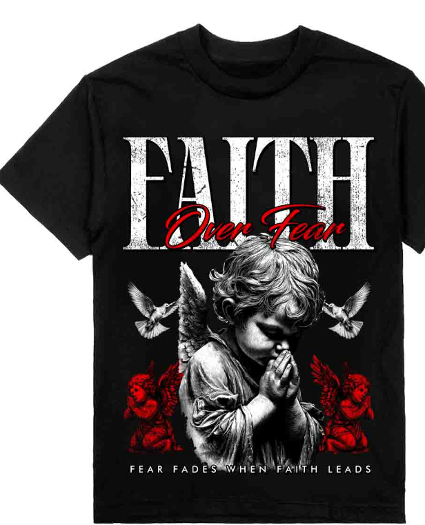 Faith Over Fear Angel Tee