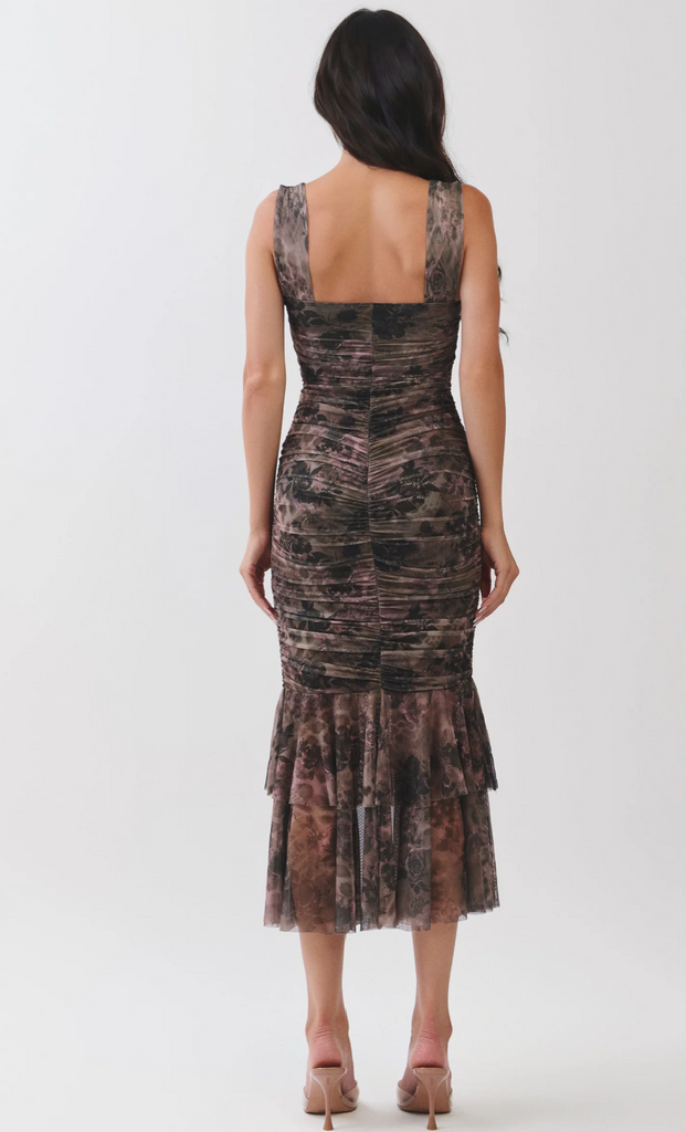 V-Wire Cut Out Fishtail Maxi Dress 57952